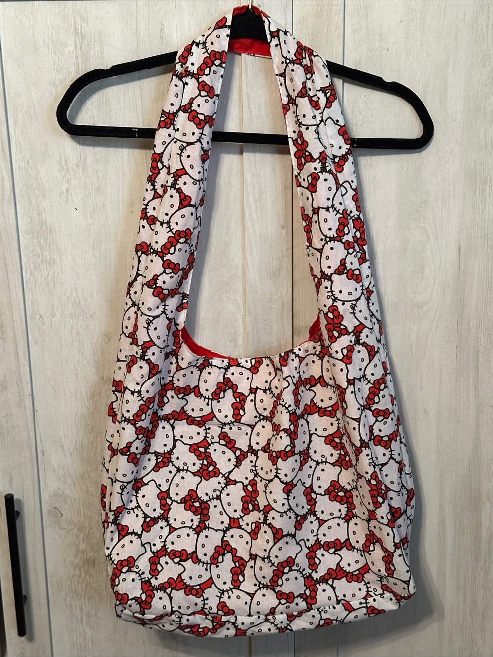 Hello Kitty Red White Handmade Shoulder Tote Bag